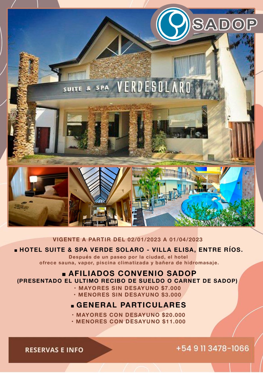 En este momento estás viendo HOTEL VERDESOLARO Villa Elisa – Entre Ríos